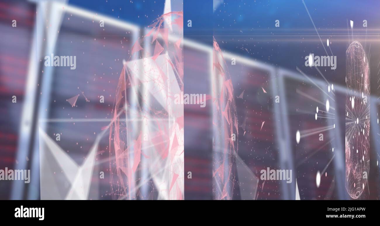 Plexus network against multiple servers Stock Photo