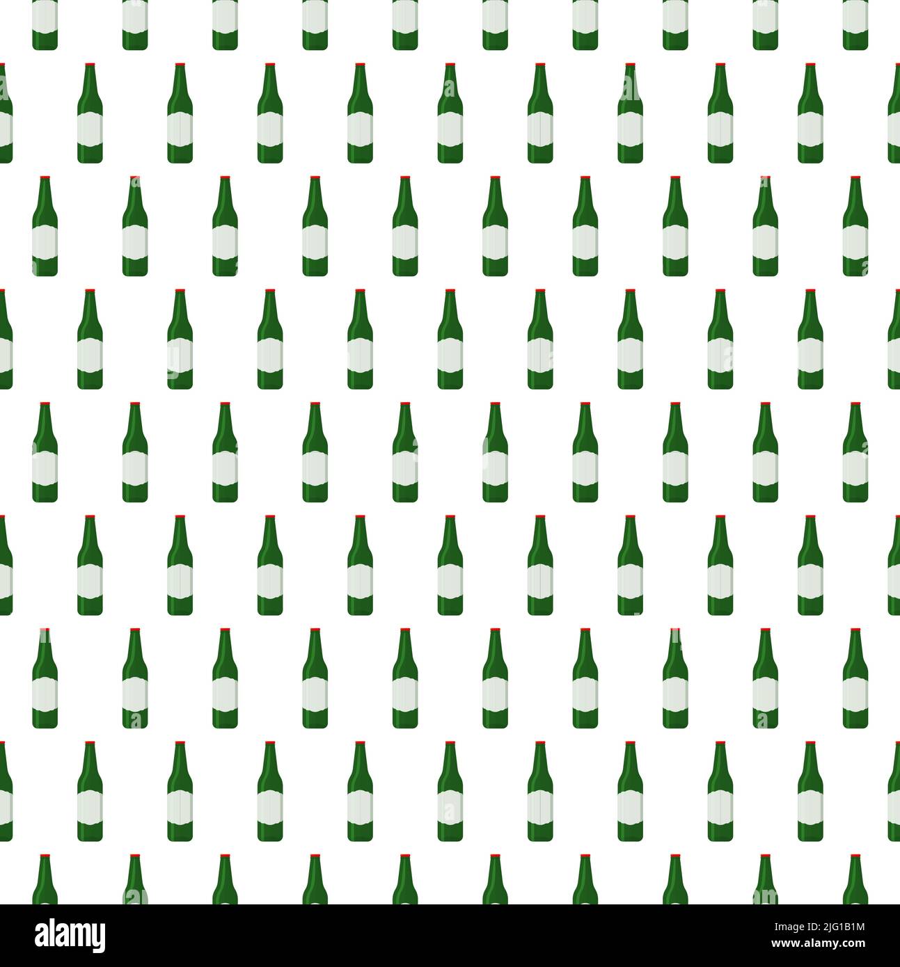 Seamless pattern beer bottles with label and glass beer mug bottles ...