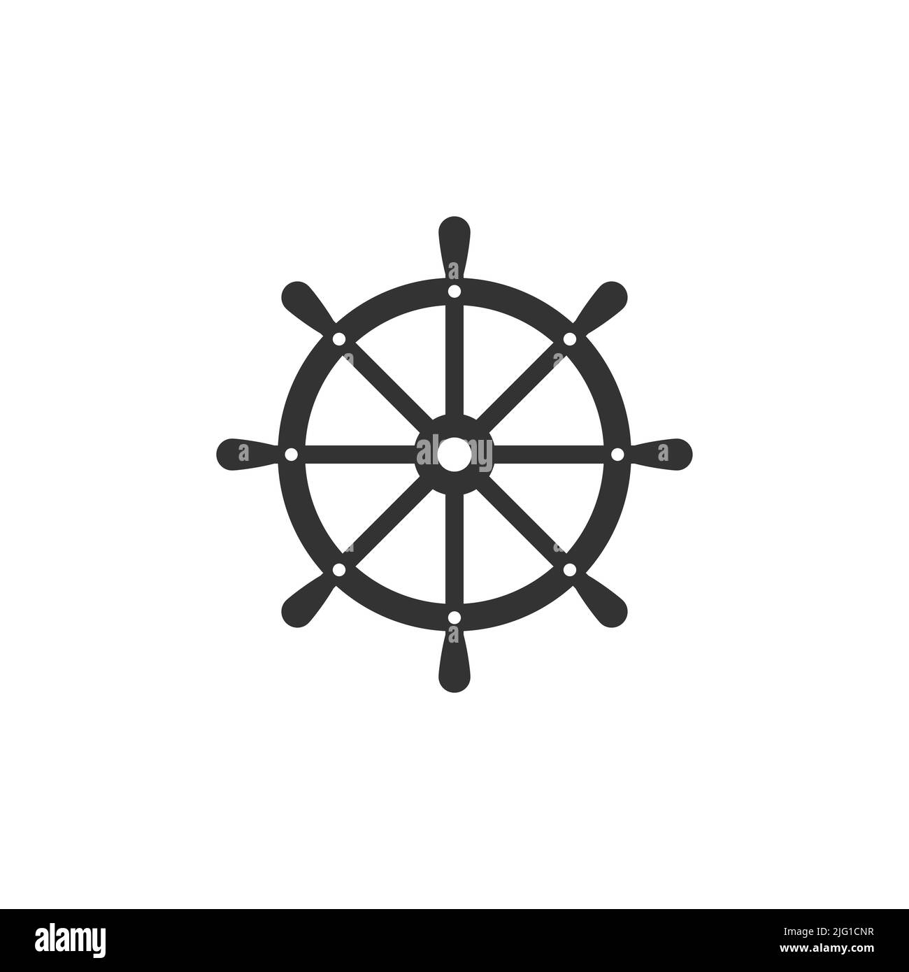 Ship steering wheel. Vector illustration, flat design. Stock Vector