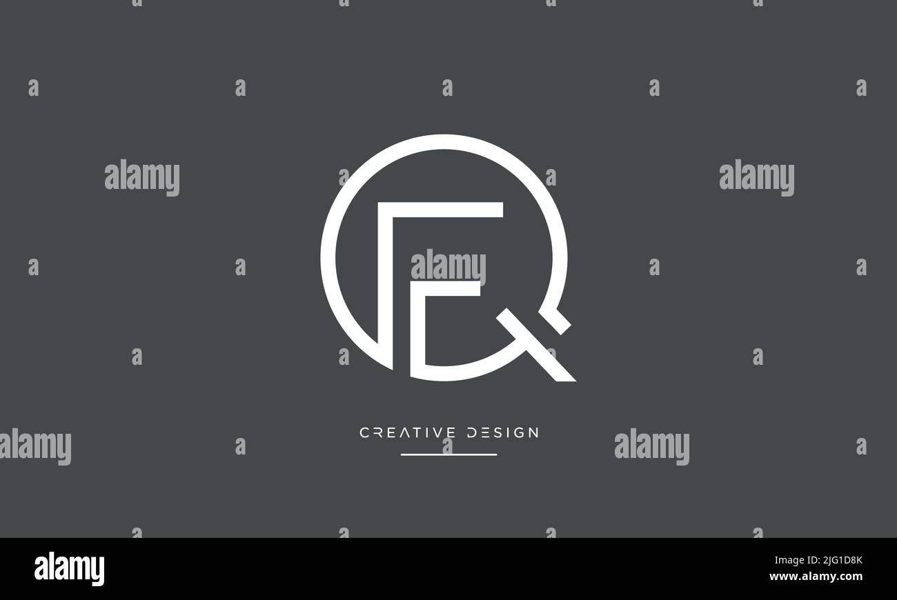Alphabet Letters QF FQ Q Or F Abstract Icon Logo Stock Vector Image