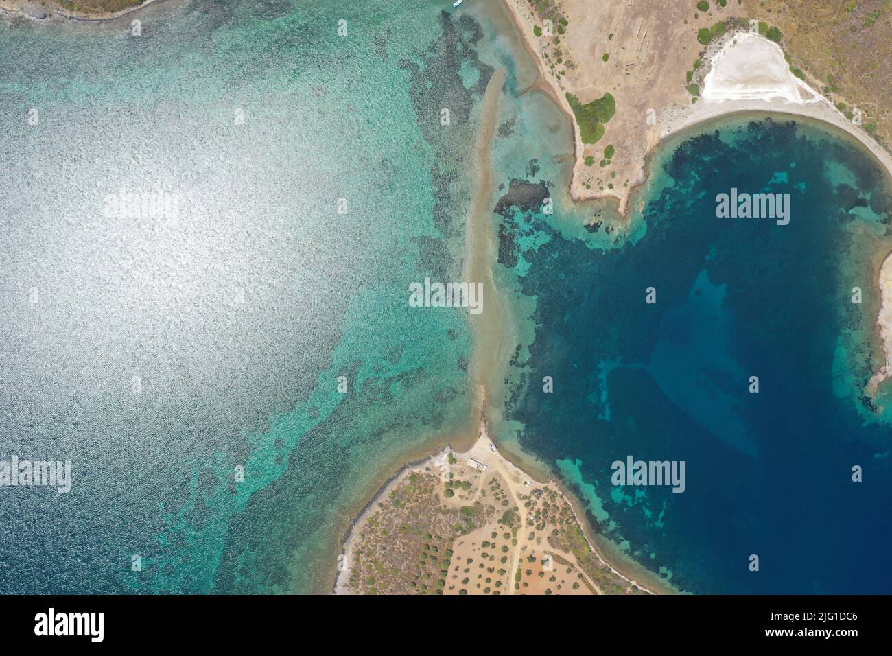 aerial view of landscape and nature and sea Stock Photo