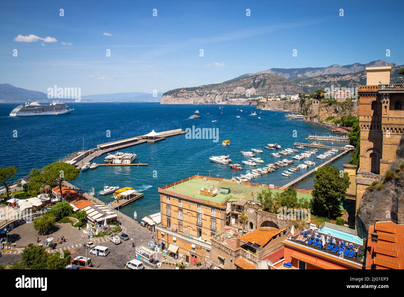 View of the port of Sorrento Stock Photo