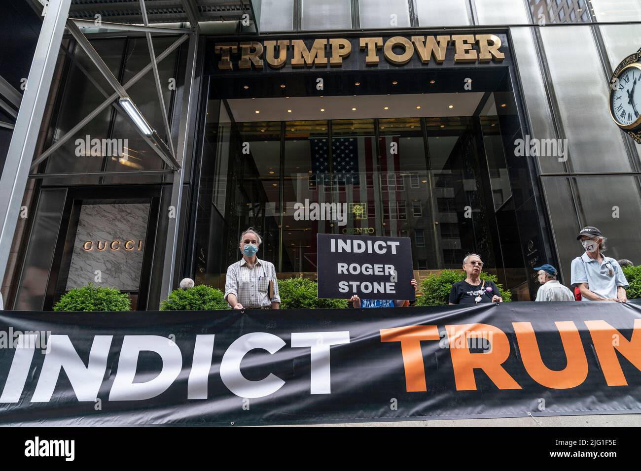 New York, NY July 6, 2022 A dozen of members of Rise and Resist