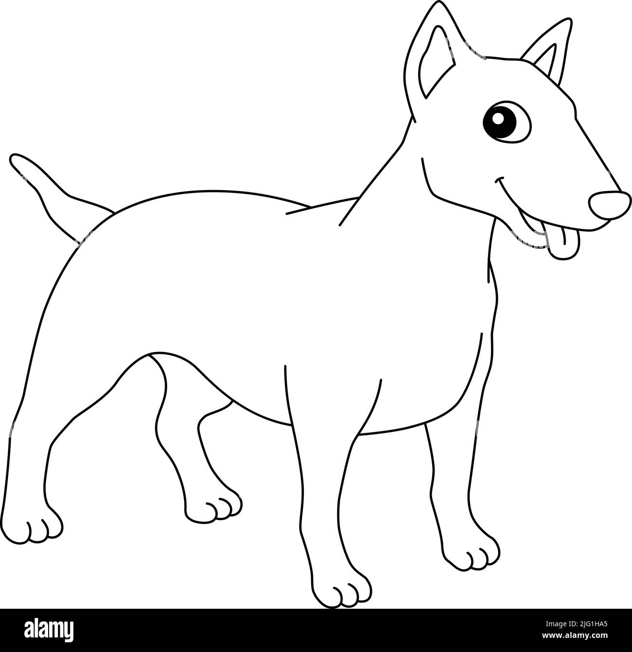 American Pit Bull Terrier Dog Isolated Coloring  Stock Vector