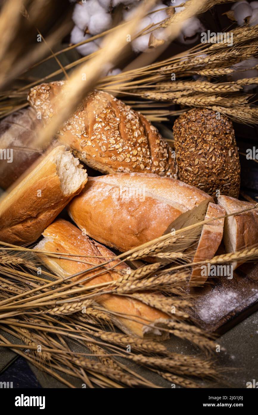 The Bread Assortment In The Bakery. Beautiful Photos Of Freshly Baked ...