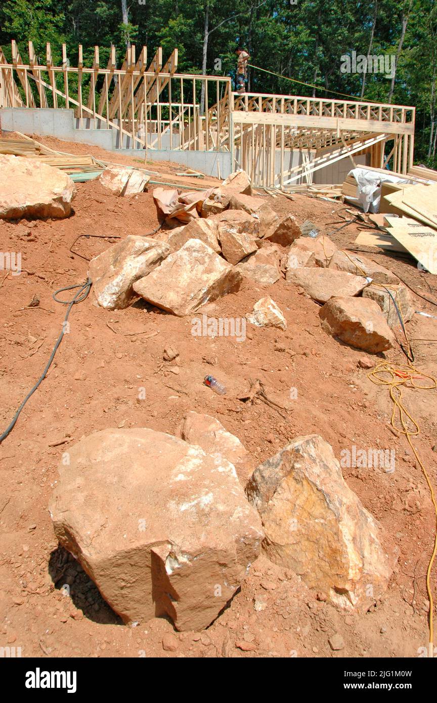 Hoconstruction Inside Rocks Construction workers digging out foundation hi-res stock photography ...