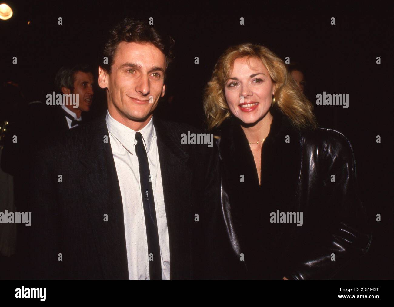 Kim Cattrall and Andre J. Lyson at the Smithsonian's 'Hollywood: Legends & Reality' Opening Night Exhibition & Cocktail Reception on December 3, 1987 at the Natural History Museum of Los Angeles. Credit: Ralph Dominguez/MediaPunch Stock Photo