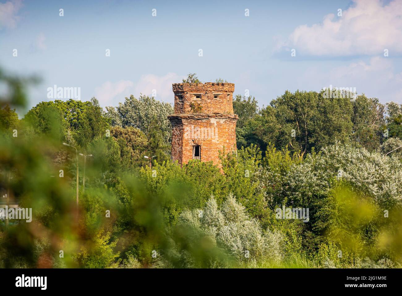 Nowy Dwor Mazowiecki, Poland - August 12, 2021. Railway water tower in the Modlin Fortress Stock Photo