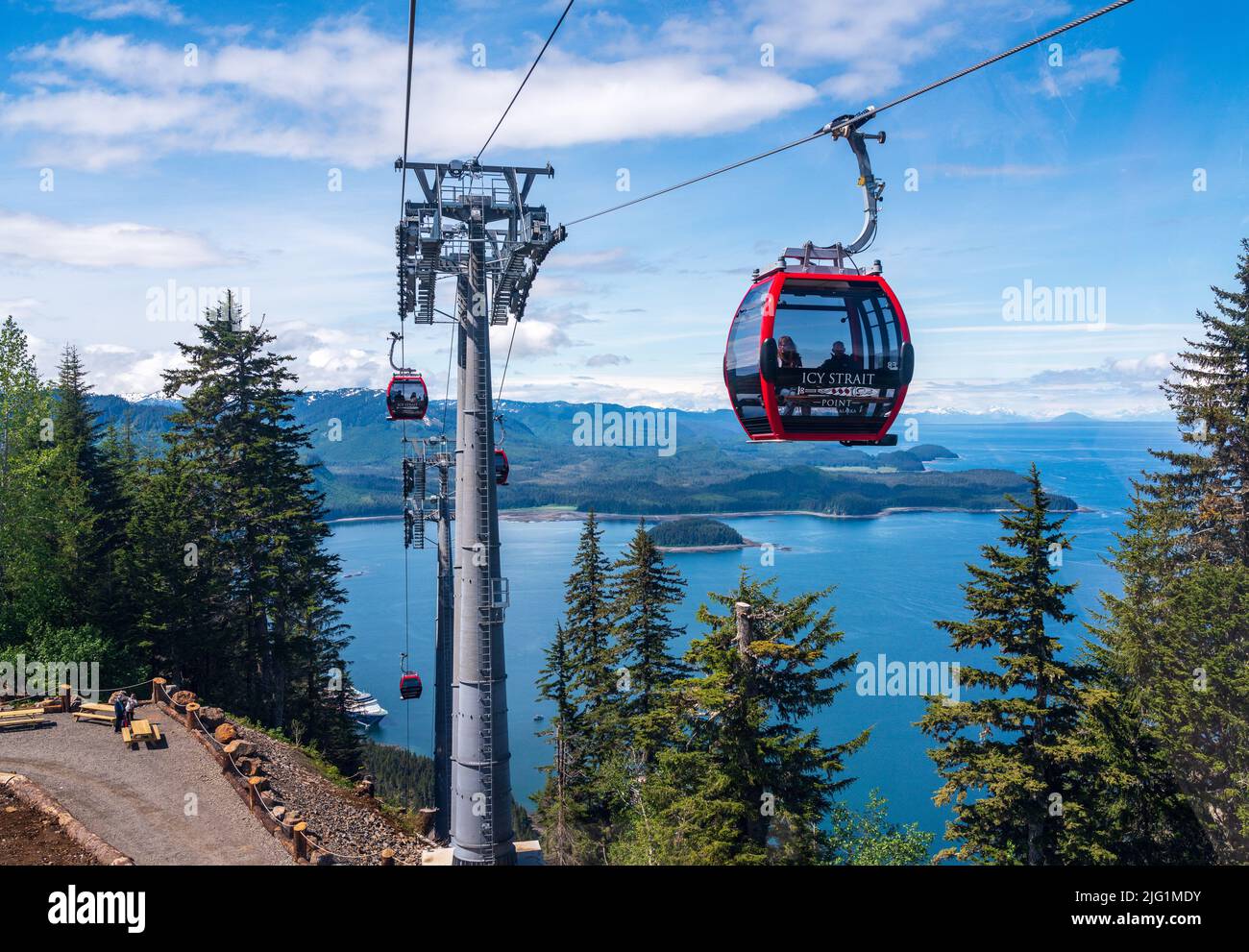 Hoonah, AK 7 June 2022 New cable car ride to expansive views of