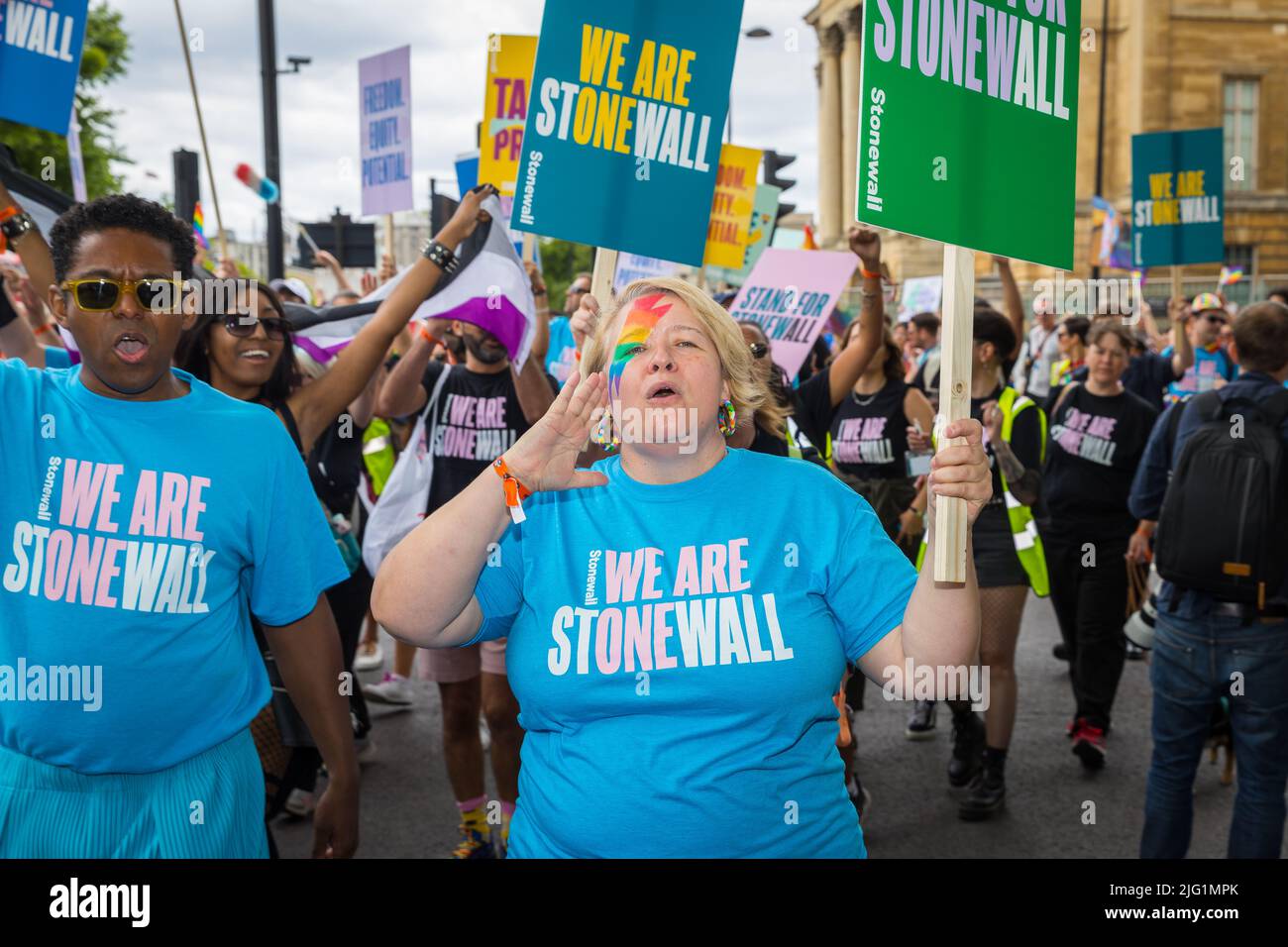 Nancy Kelly, CEO of Stonewall UK, at Pride in London Stock Photo