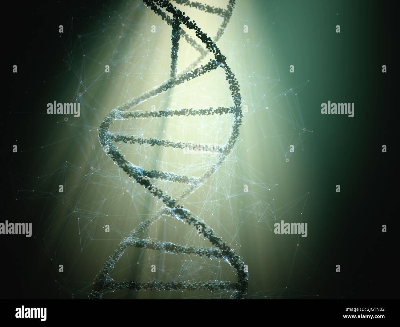 Biotechnology and molecular genetic engineering. 3D illustration of science and molecular technology. Stock Photo