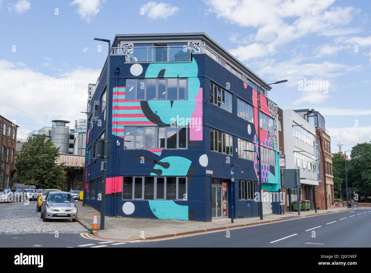 The colourful Meatless Farm offices on Wharf Street, Leeds, West