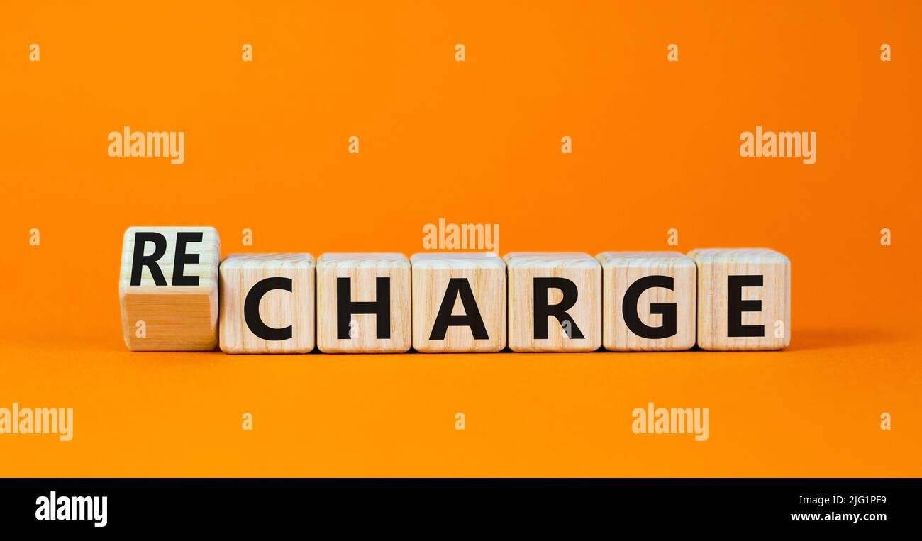 Charge Or Recharge Symbol Turned Wooden Cubes And Changed The Word Charge To Recharge 