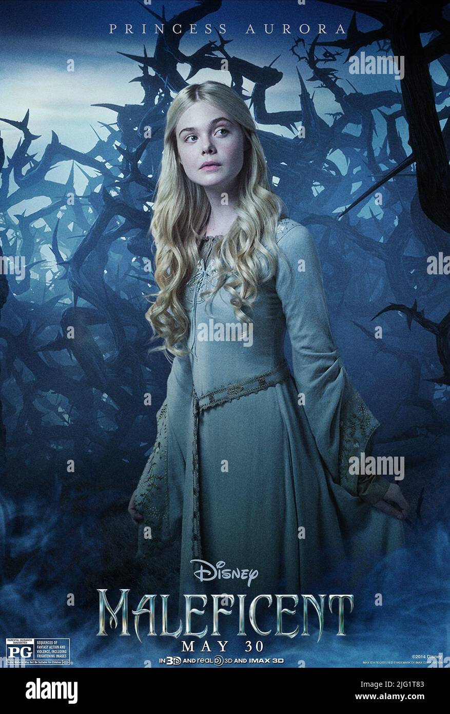 ELLE FANNING POSTER, MALEFICENT, 2014 Stock Photo