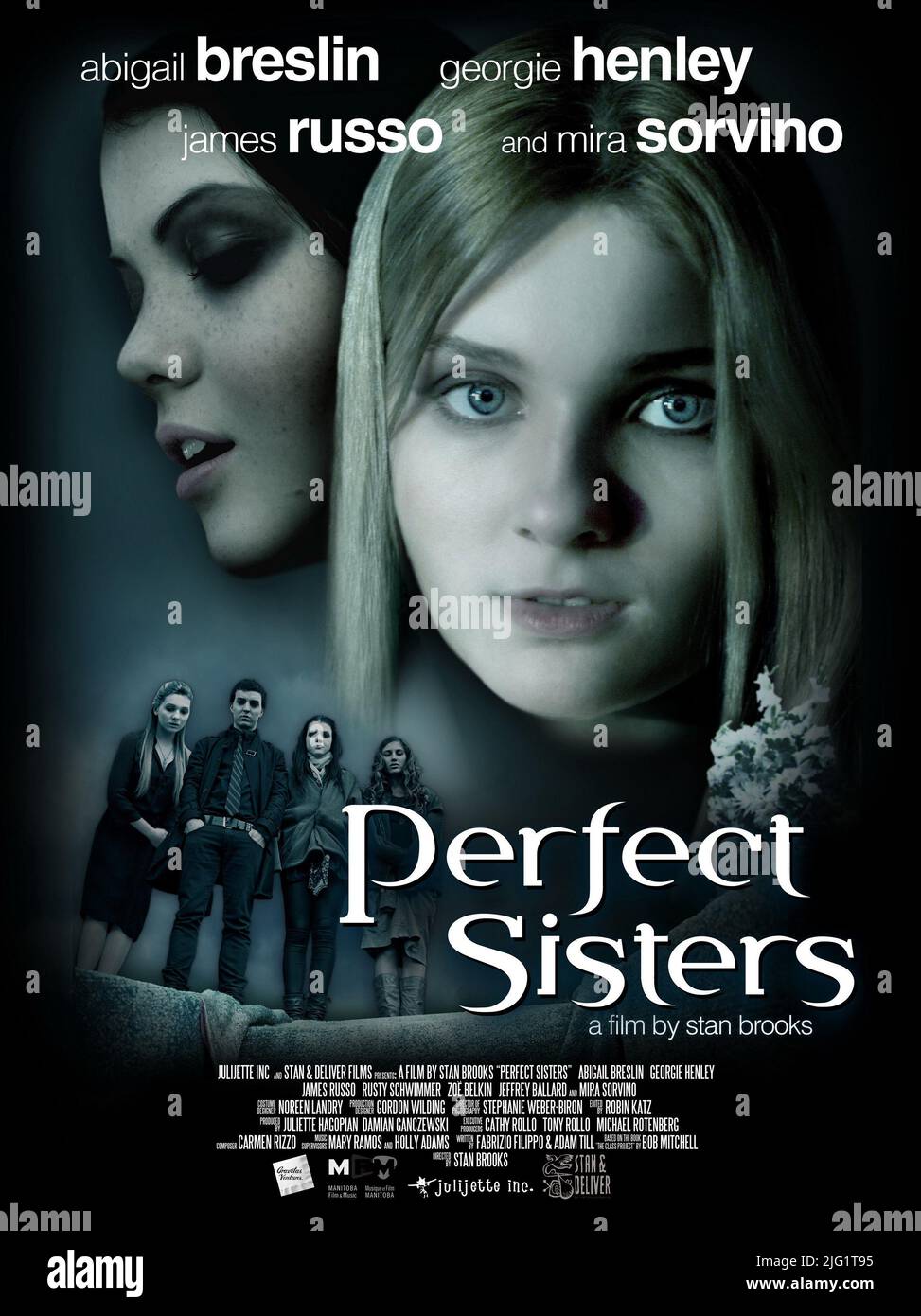 GEORGIE HENLEY, ABIGAIL BRESLIN POSTER, PERFECT SISTERS, 2014 Stock Photo