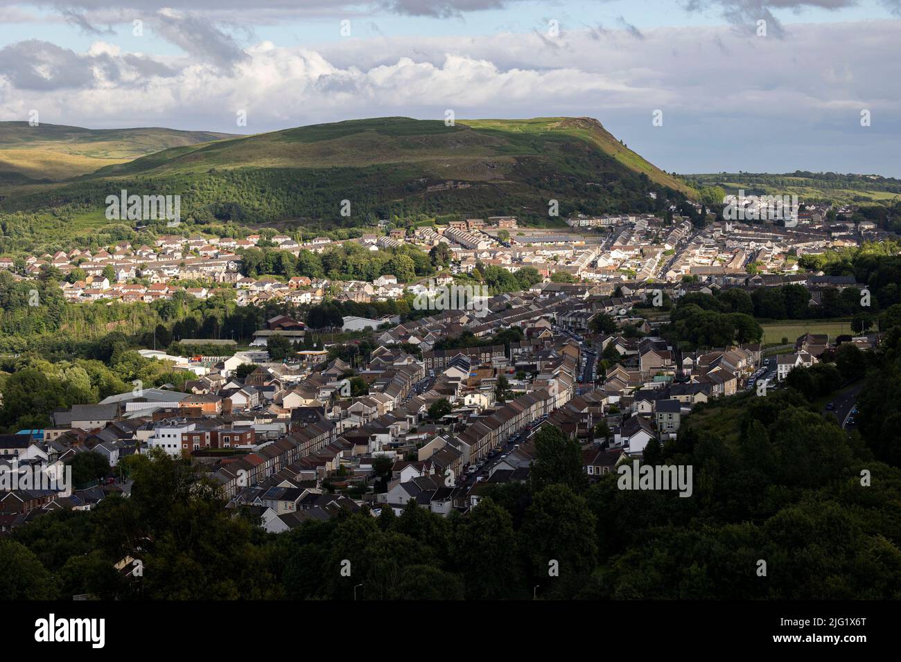 A view of Tonypandy towards Williamstown from Clydach Vale in the