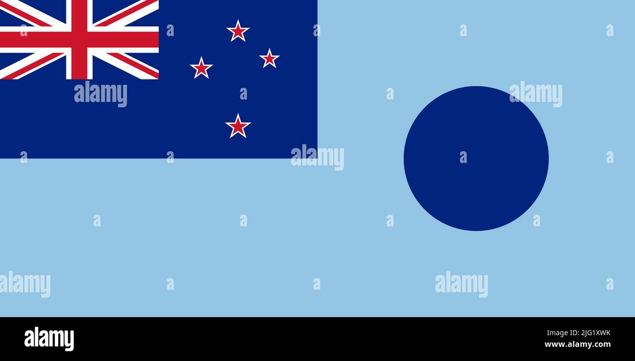 Top view of flag Ministry of Transport 1968 1998 New Zealand. New Zealand travel and patriot concept. no flagpole. Plane layout, design. Flag backgrou Stock Photo