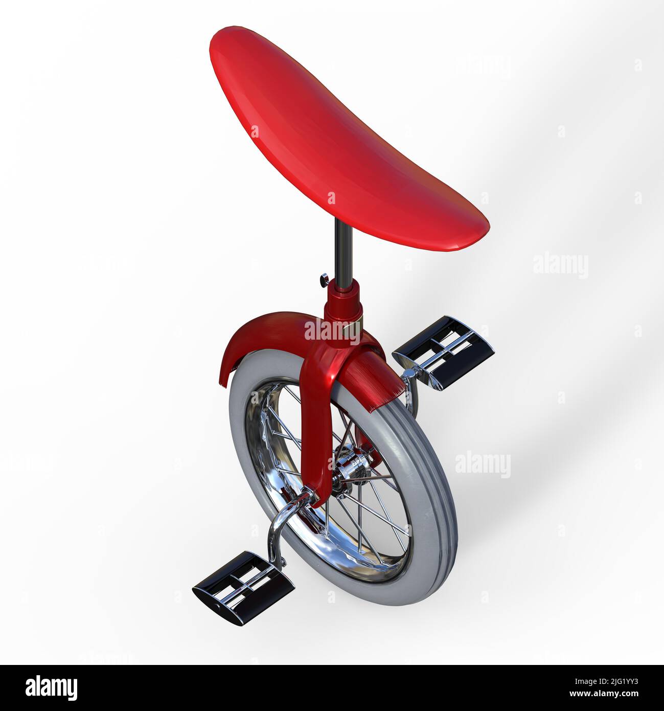 3DIllustration of a unicycle bike over white Stock Photo Alamy