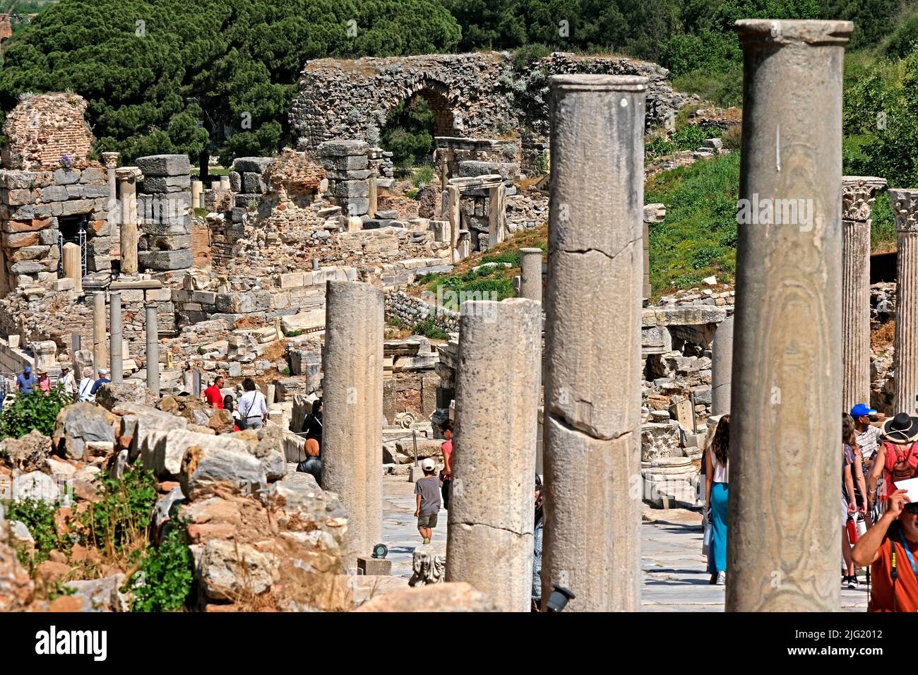 The ruins of the once great city of Ephesus in Turkey Stock Photo