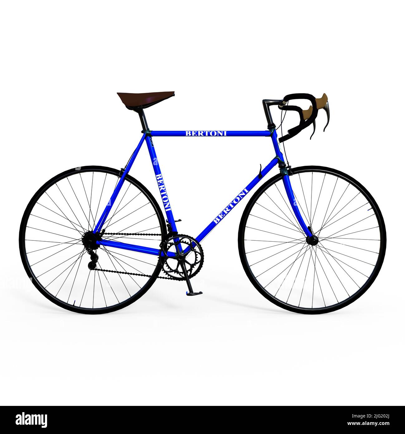 3DIllustration of a blue bike over white Stock Photo Alamy
