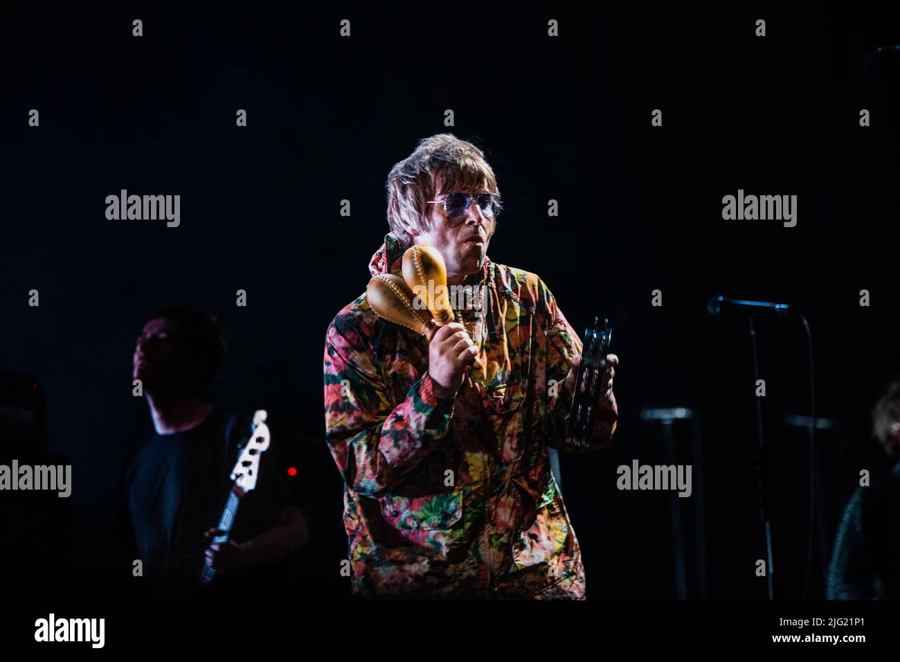 Foto del concerto di Liam Gallagher sul palco del Lucca Summer Festival in Italia Stock Photo