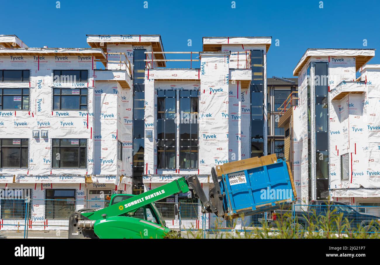 New Modern Apartment Buildings constraction in Vancouver BC. Canadian