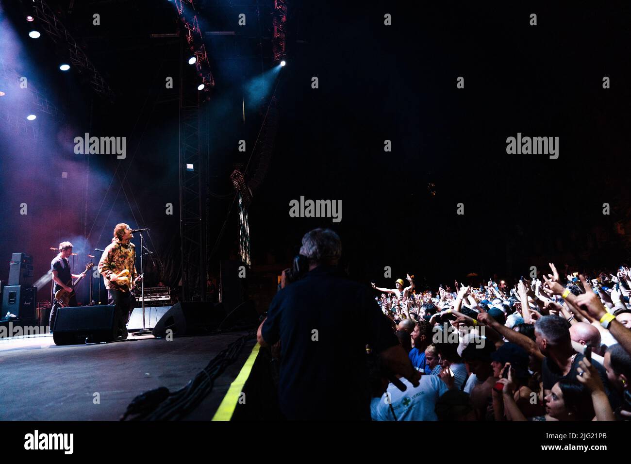 Foto del concerto di Liam Gallagher sul palco del Lucca Summer Festival in Italia Stock Photo