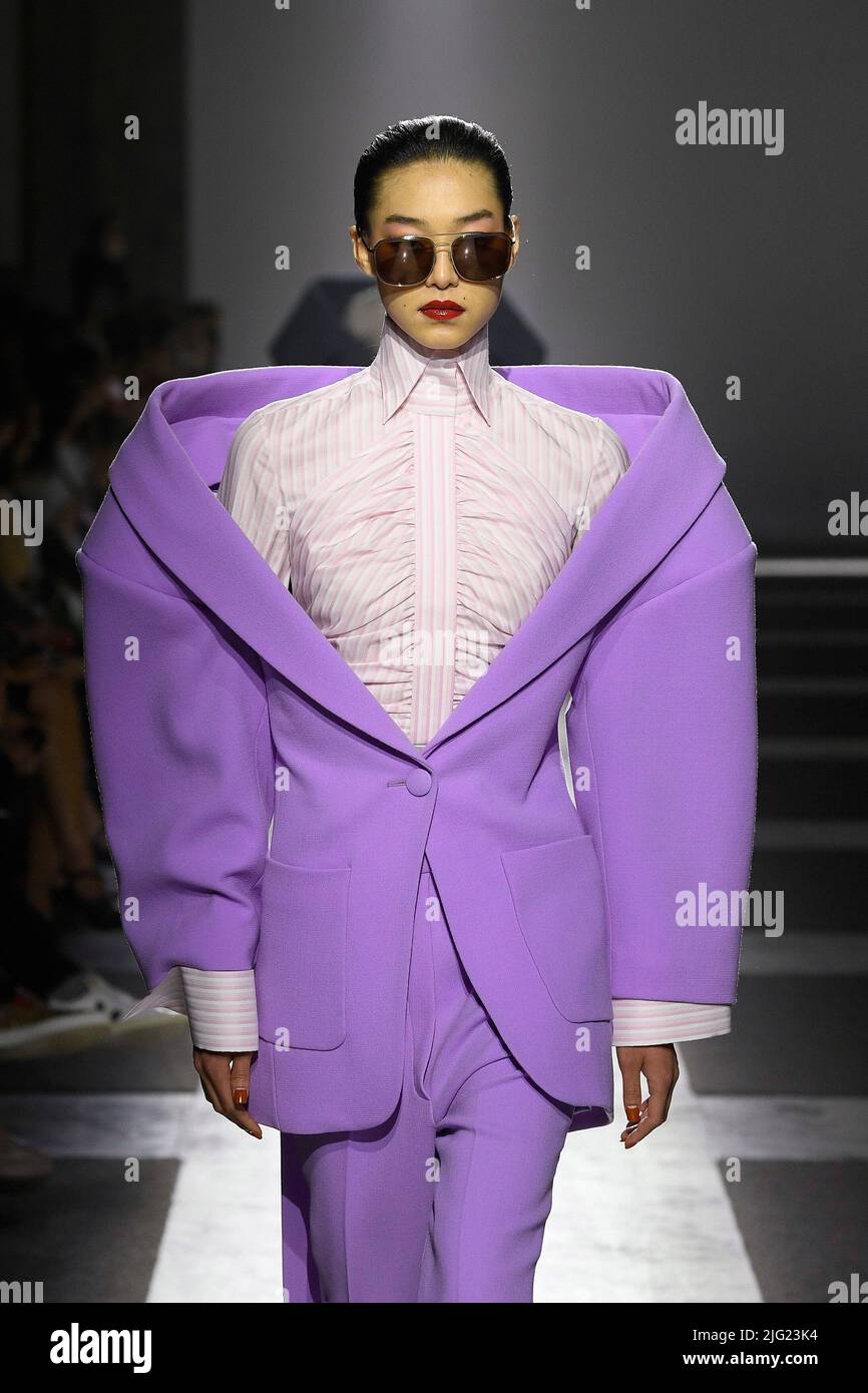 A model walks on the runway at the Viktor and Rolf fashion show during Fall Winter 20222023
