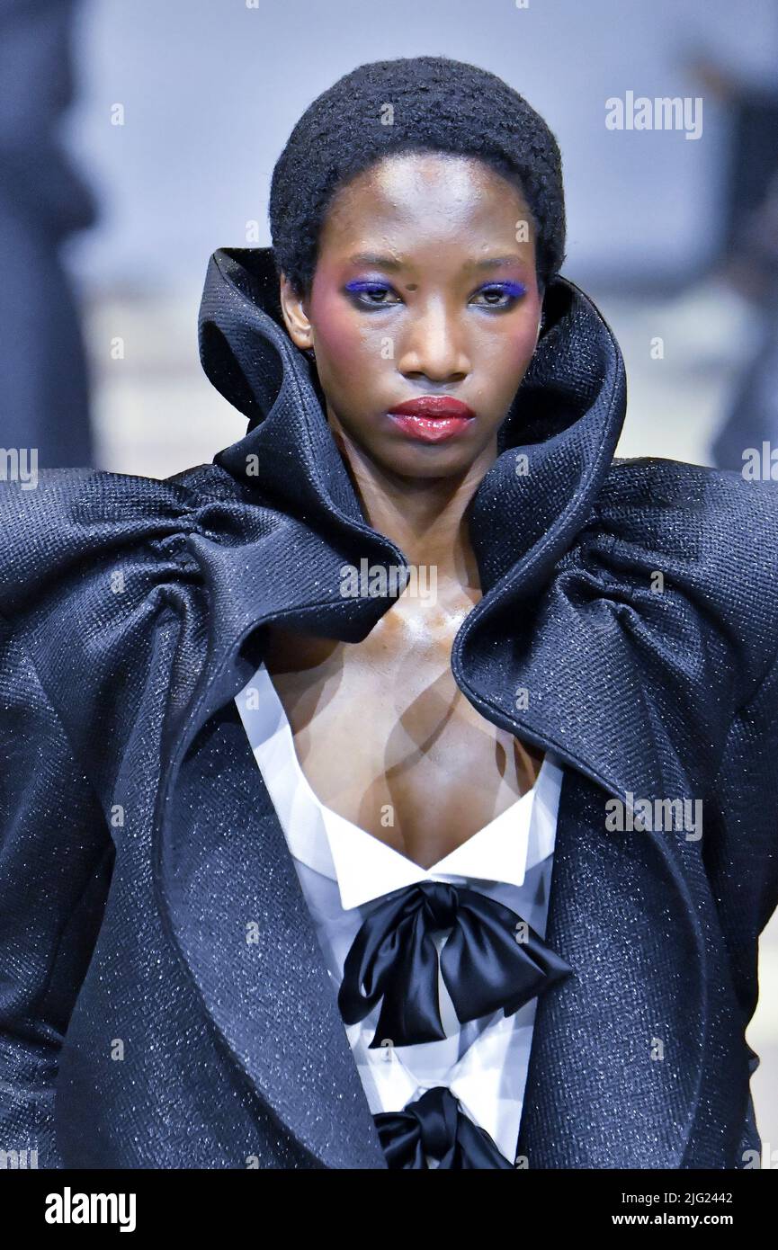 A model walks on the runway at the Viktor and Rolf fashion show during Fall Winter 20222023
