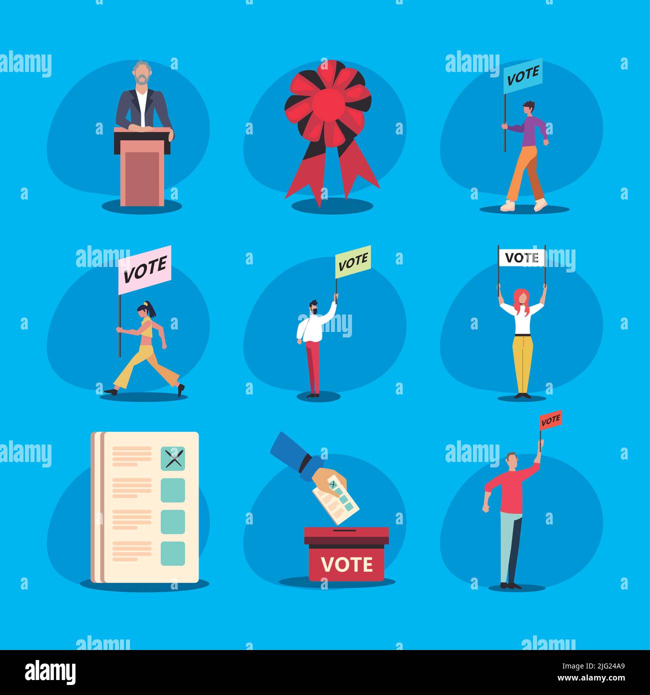 nine flat elections items Stock Vector Image & Art - Alamy