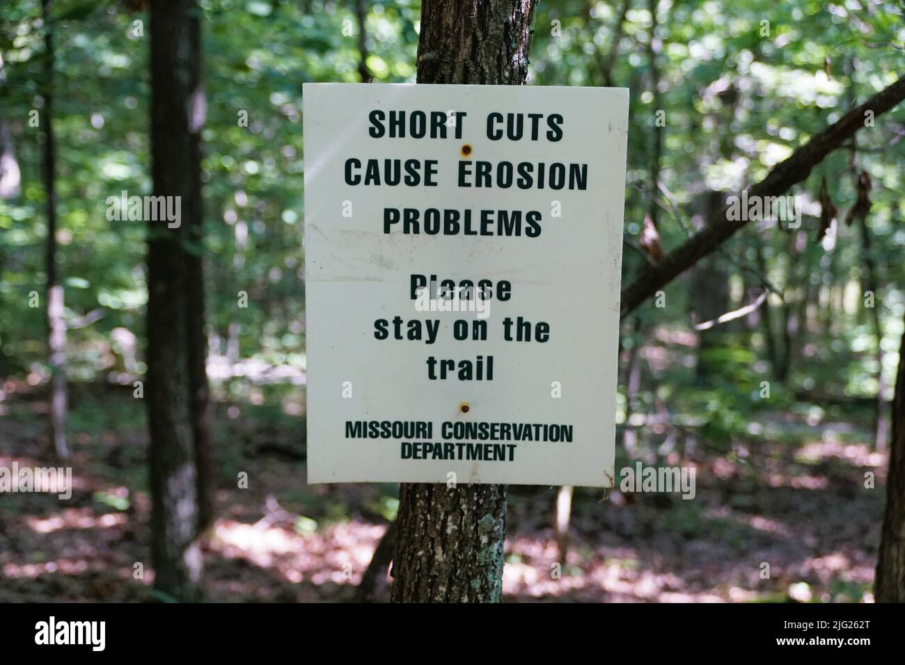 Branson, Missouri, U.S.A June 21, 2022 The shortcut warning sign on