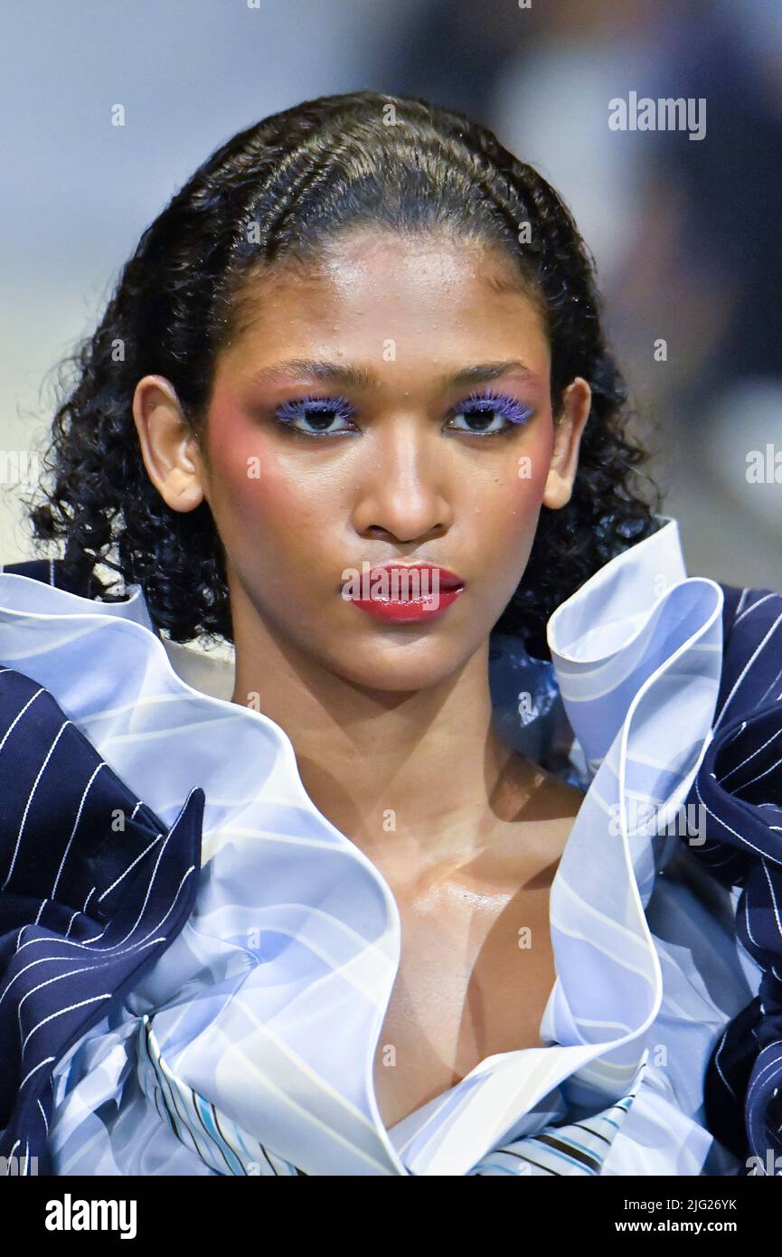 A model walks on the runway at the Viktor and Rolf fashion show during Fall Winter 20222023