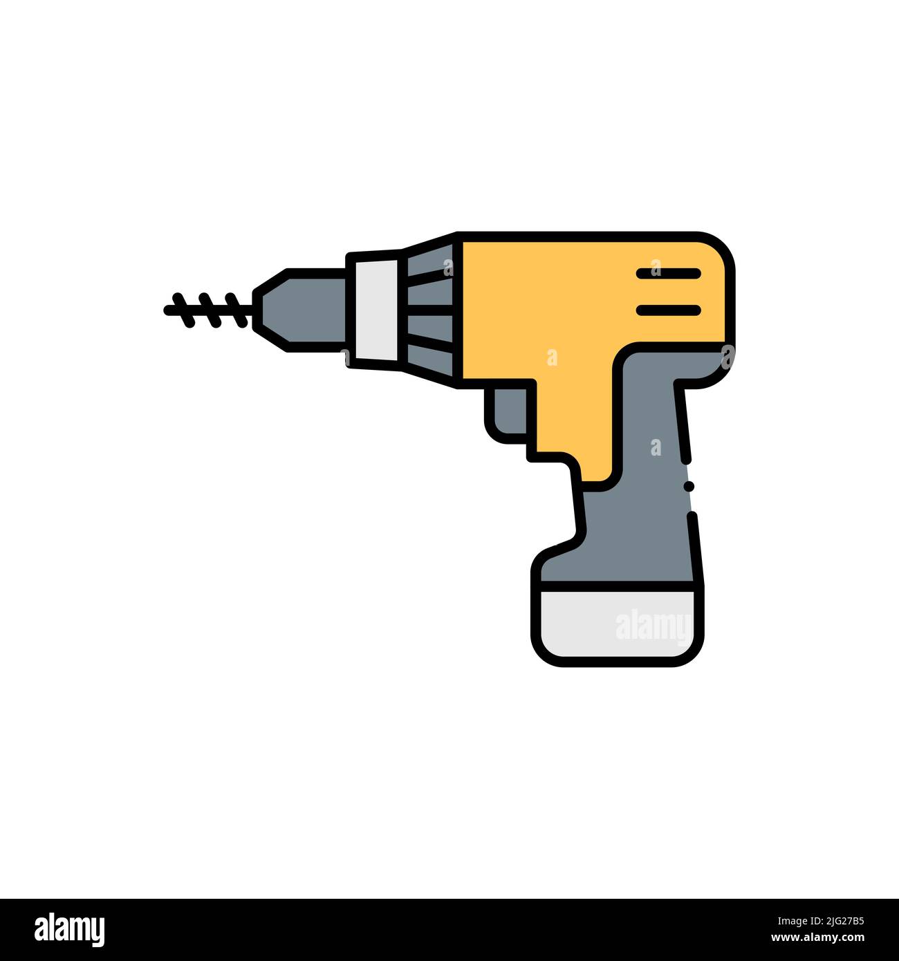Cordless drill vector icon. filled color sign for mobile concept and