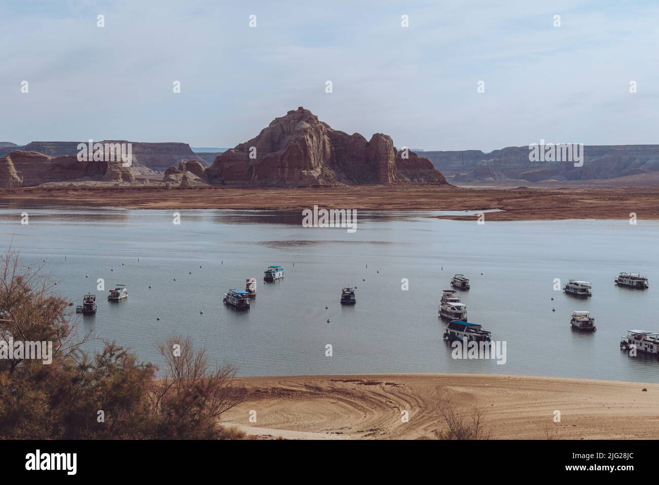 Houseboats on Lake Powell, Arizona, USA Stock Photo Alamy