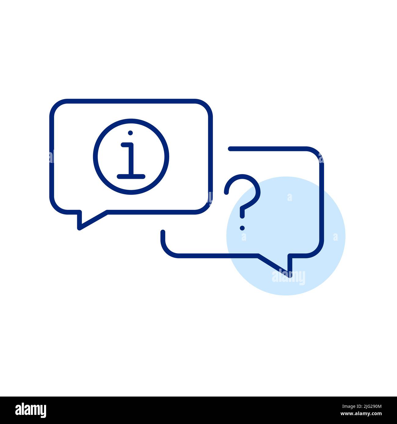 FAQ and support messaging icon. Pixel perfect, editable stroke Stock Vector