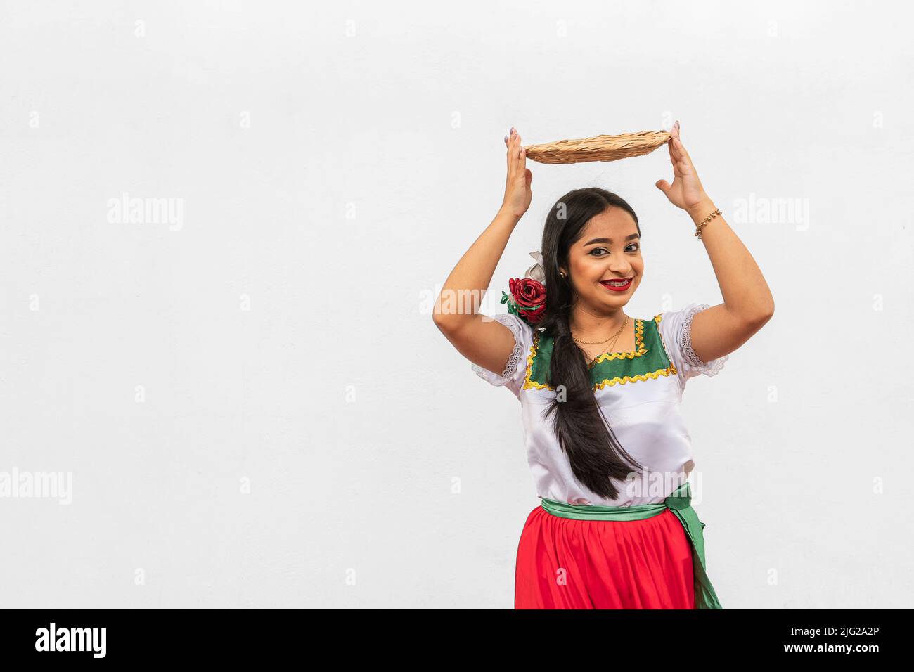 Portrait of young girl on white background Stock Photo - Alamy