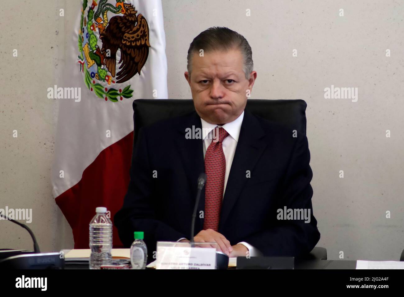 Mexico City, Mexico City, Mexico. 6th July, 2022. July 6, 2022, Mexico City, Mexico: The president of the Supreme Court of Justice of the Nation, Arturo Zaldivar, during a meeting at the Mexico's Senate. on Jul 6, 2022 In Mexico City, Mexico. Credit: ZUMA Press, Inc./Alamy Live News Stock Photo