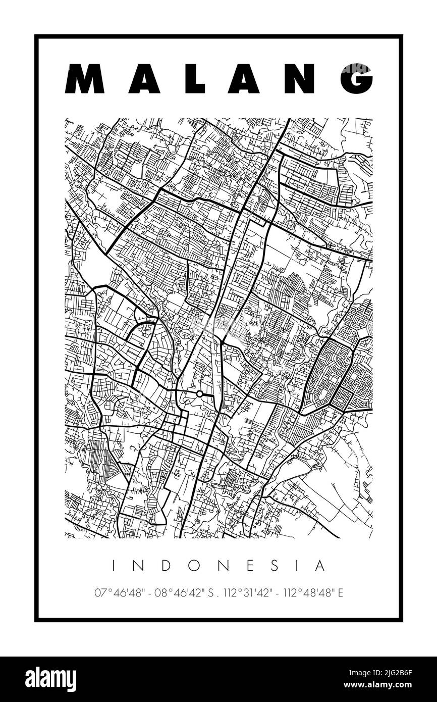 Indonesia map black white illustration Black and White Stock Photos ...
