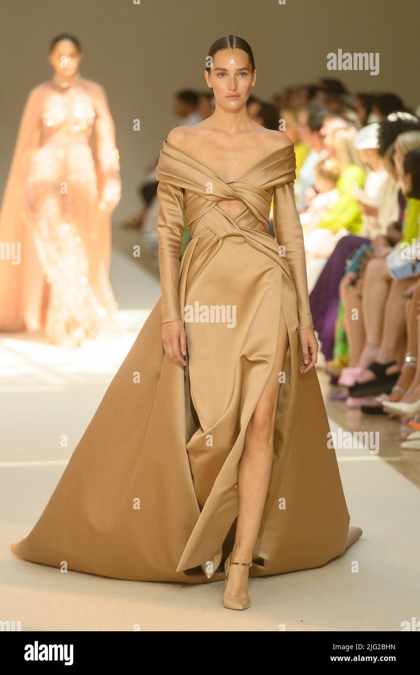 A model walks the runway during the Elie Saab Haute Couture Fall Winter  2022 2023 show