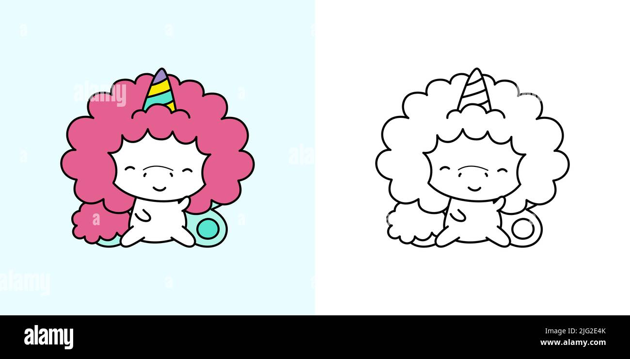 Unicorn Clipart Multicolored and Black and White. Beautiful Clip Art ...