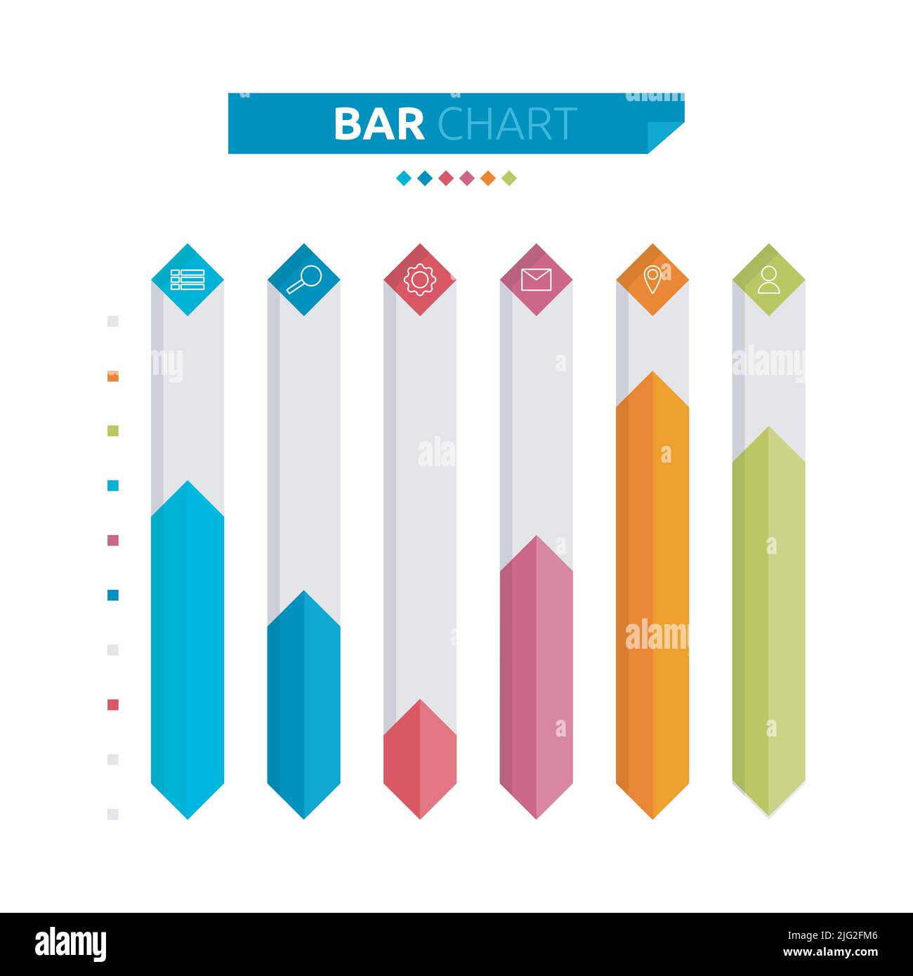 Bar Graphic Chart Statistic Data Infographic Template Stock Vector