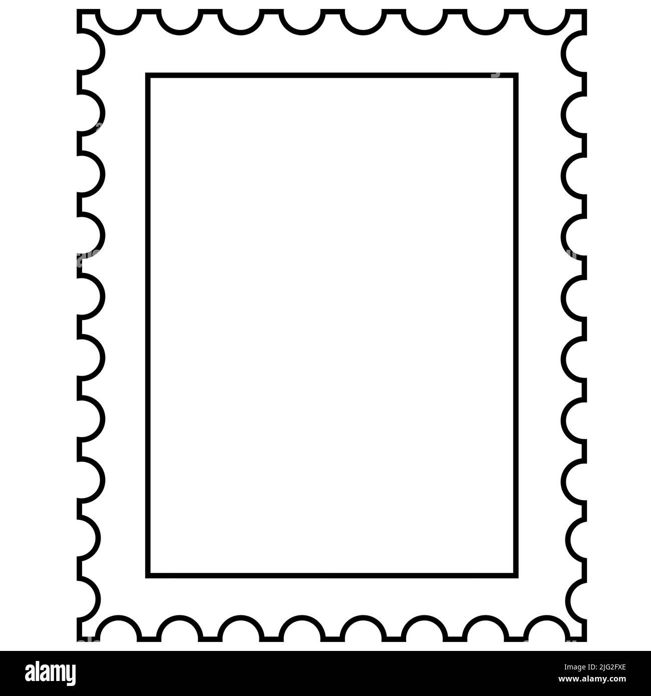 postage stamp icon on white background. curly frame sign. flat style