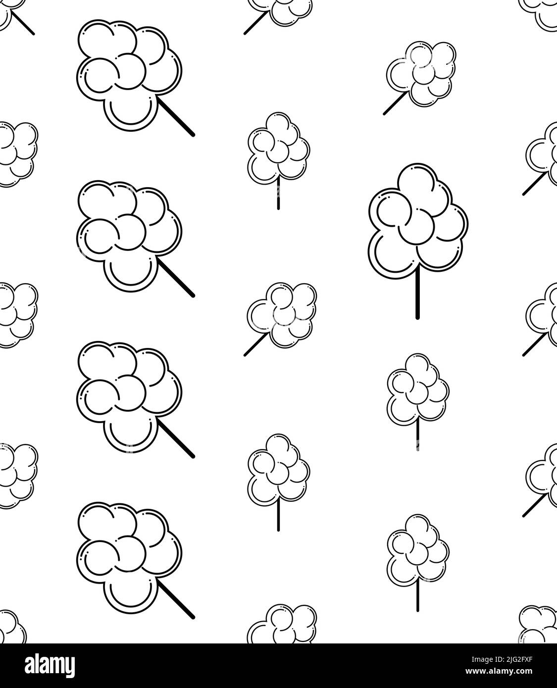 Cotton Candy Icon Seamless Pattern, Spun Sugar Confection Sweet Candy