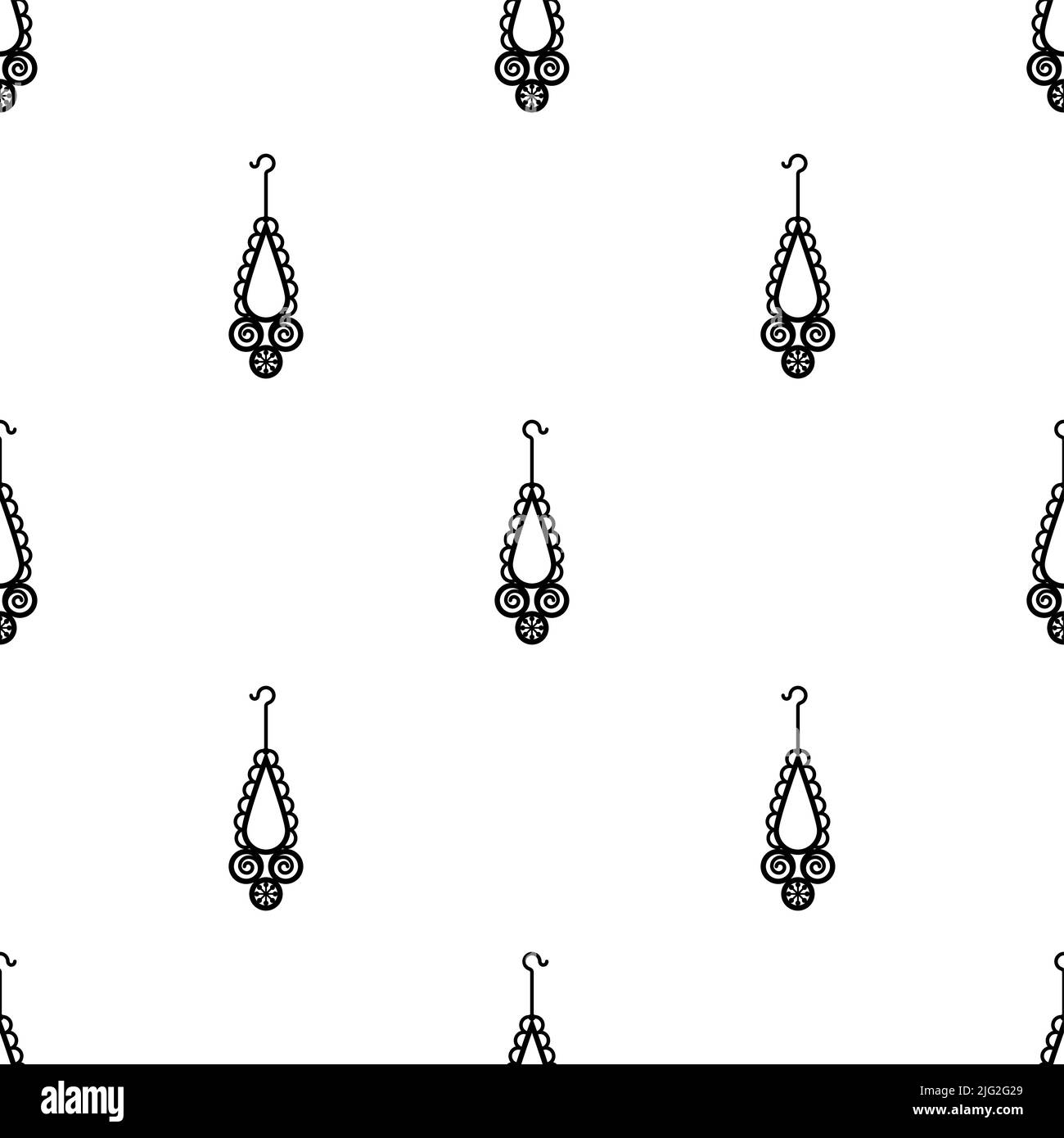 Earrings Icon Seamless Pattern, Earrings Vector Art Illustration Stock Vector