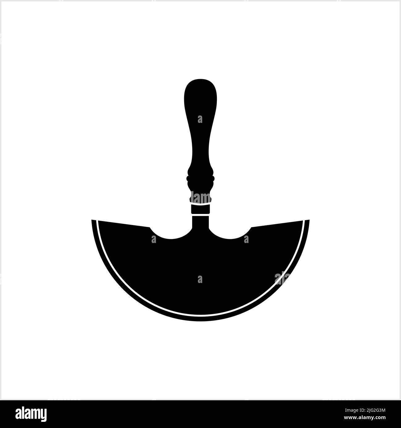 Leather Round Cutting Knife Icon, Half Moon, Round Style, Semi Circular