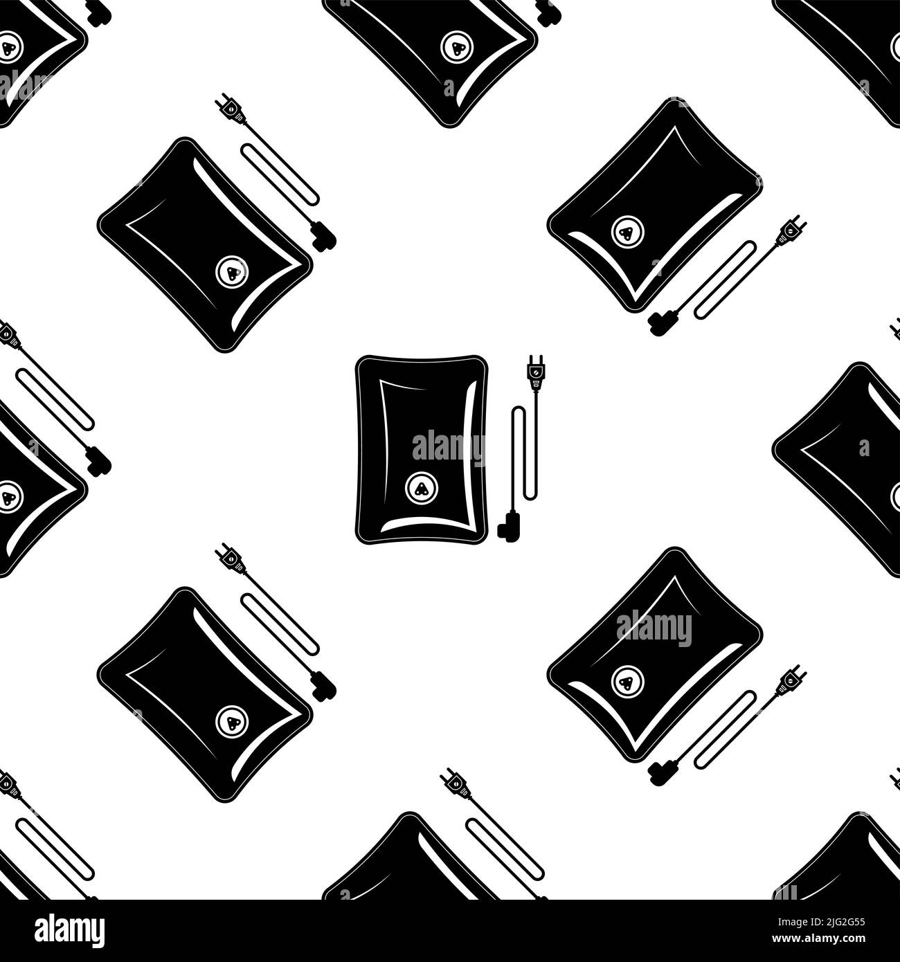 Electric Heating Pad Icon Seamless Pattern, Gel Heating Pad Icon Vector
