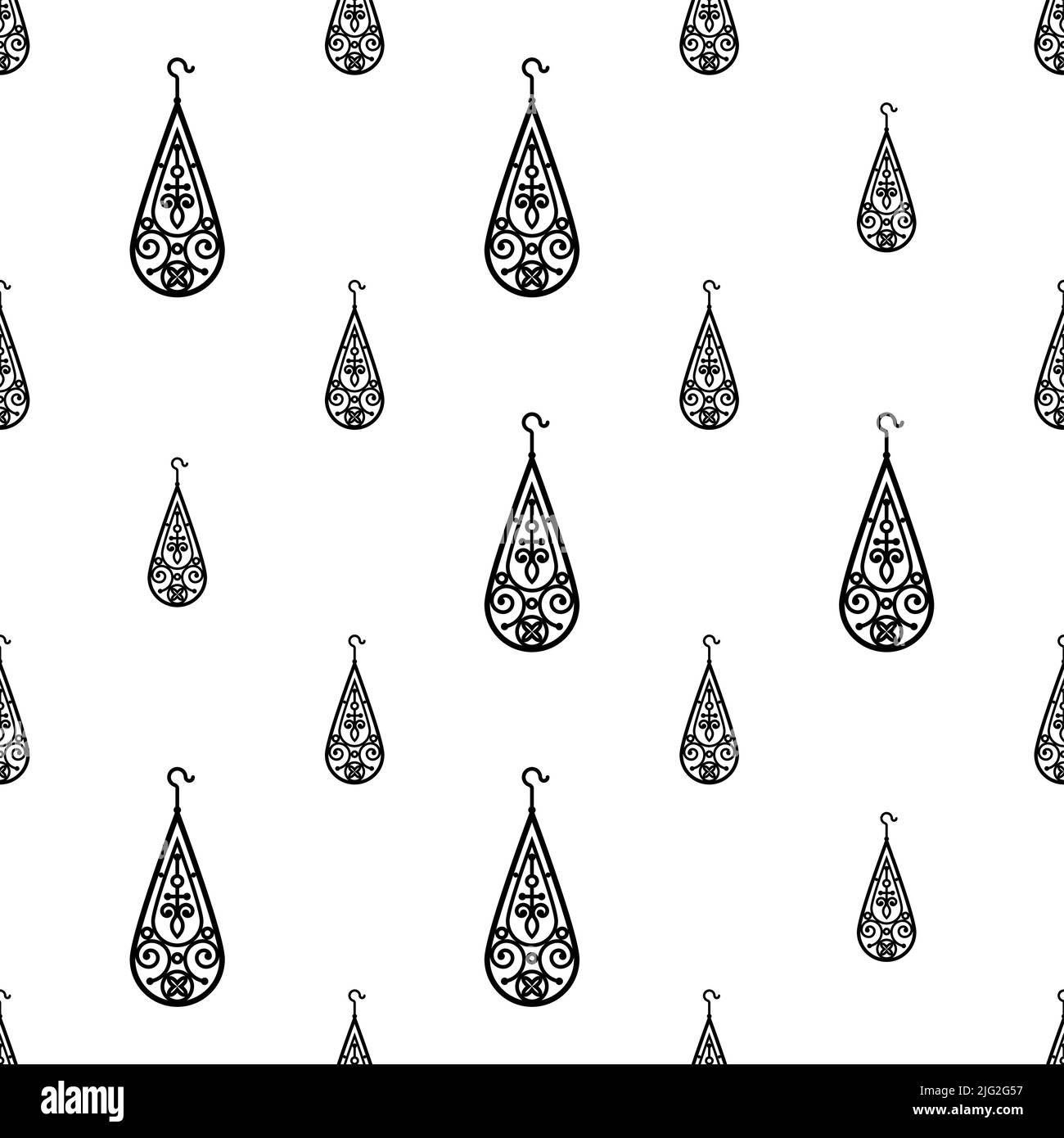 Earrings Icon Seamless Pattern, Earrings Vector Art Illustration Stock Vector