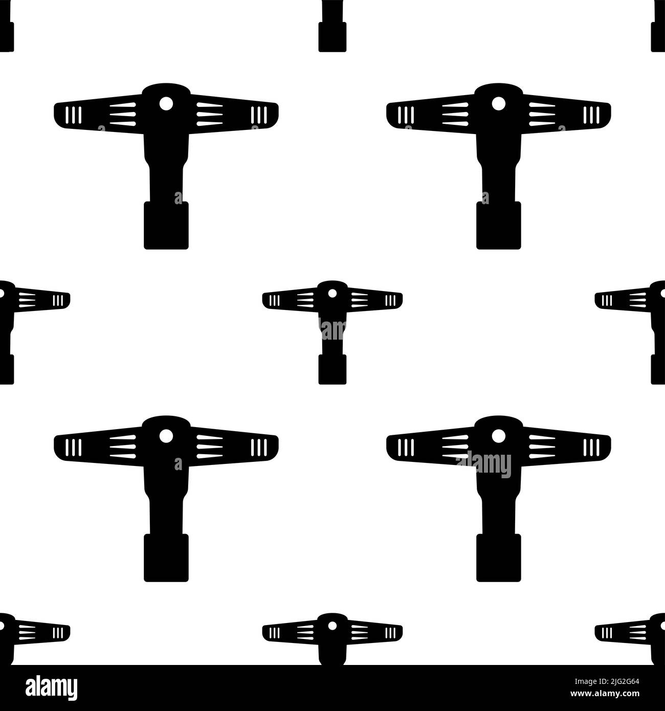 Drum Tuning Key Icon Seamless Pattern, Drum Frequency, Pitch Adjustment