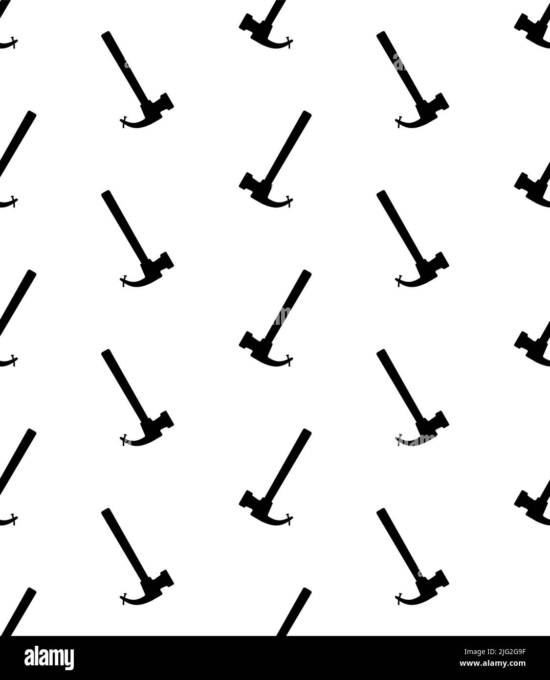 Hammer Pulling Nail Icon Seamless Pattern, Claw Hammer Pulling Nail Icon Vector Art Illustration Stock Vector