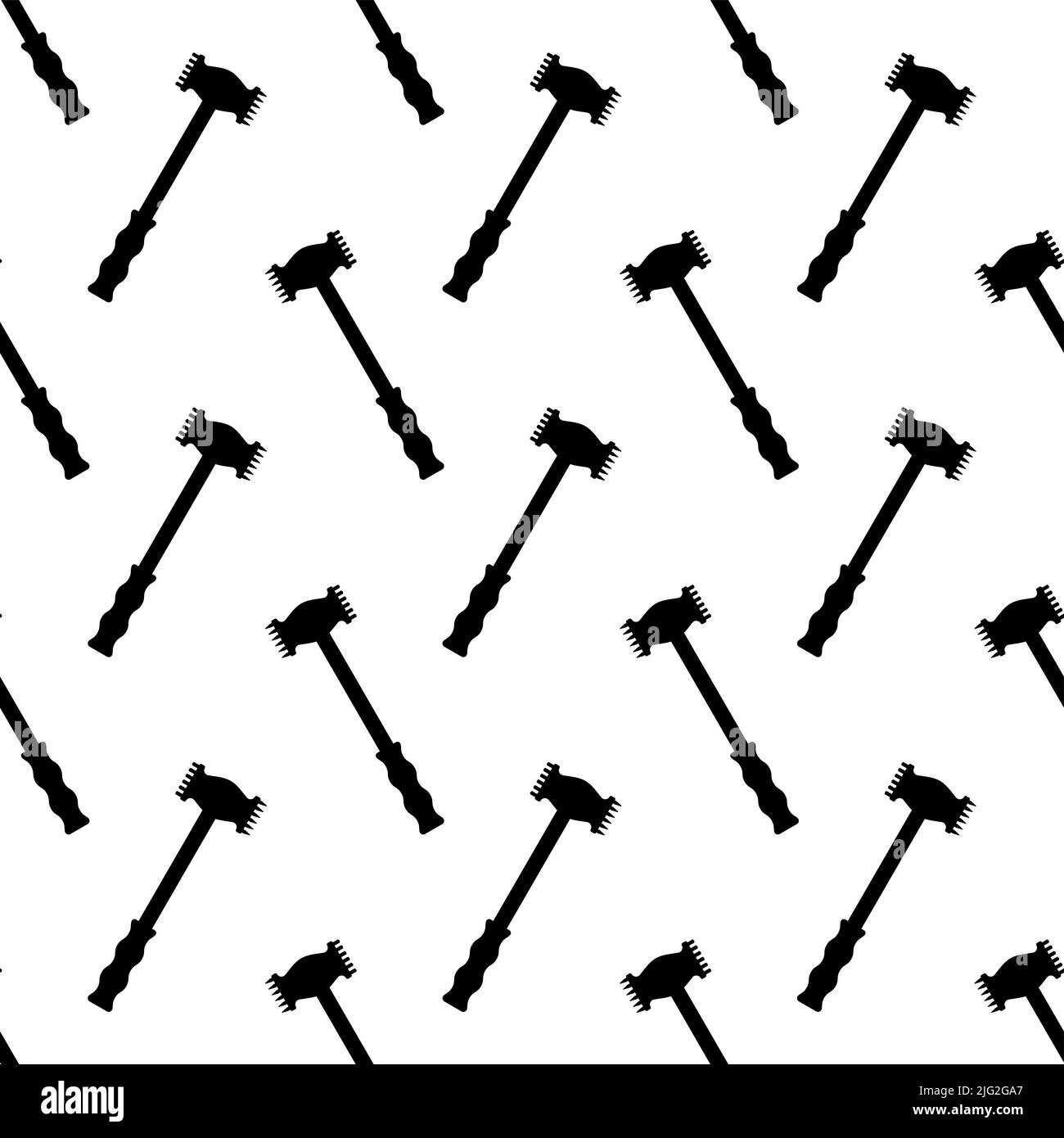 Meat Tenderizer Tool Icon Seamless Pattern, Meat Mallet, Meat Pounder